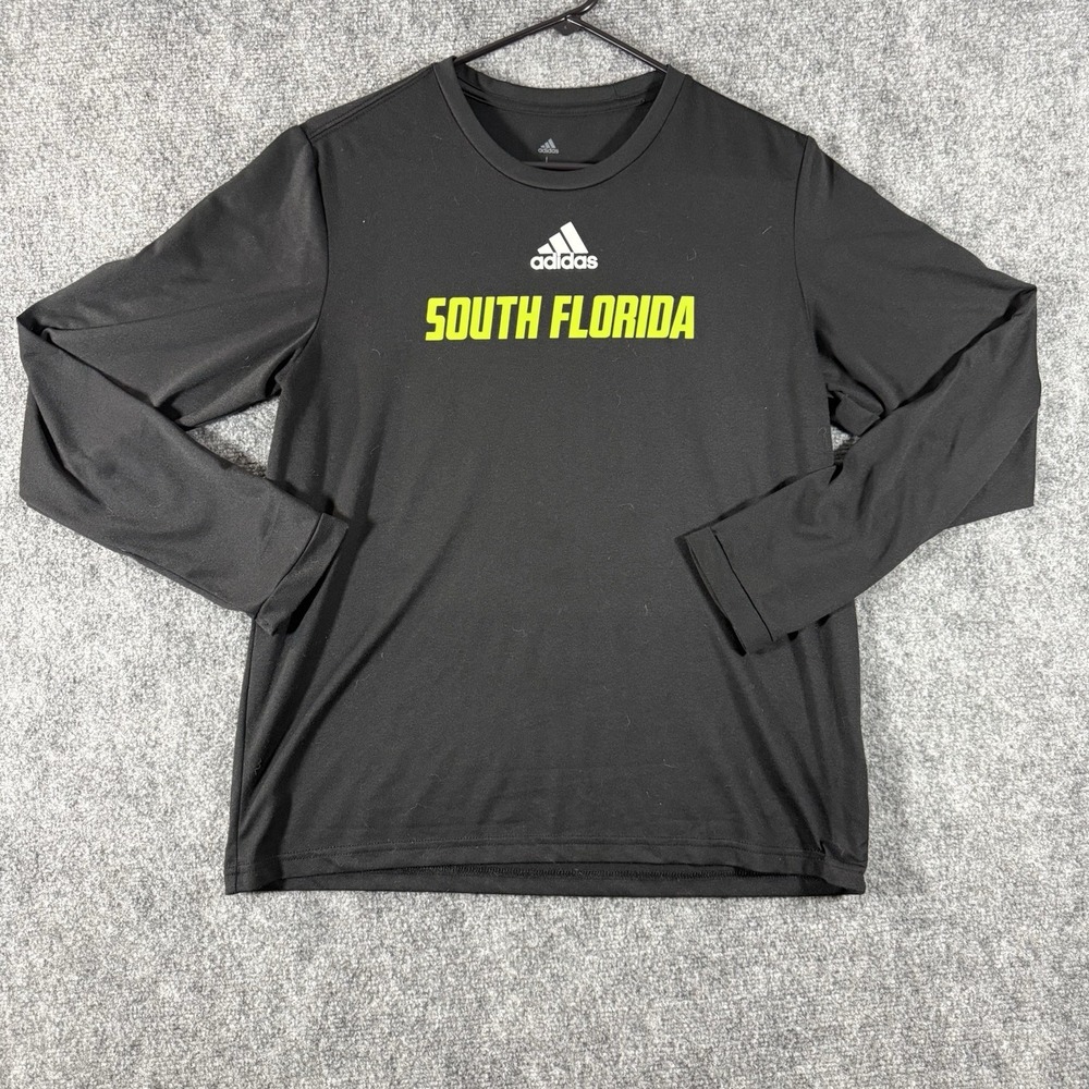 ADIDAS Women's UNIVERSITY OF SOUTH FLORIDA USF Bulls Large L Long Sleeve Shirt